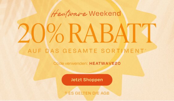 Die Sonne scheint und die Rabatte sprudeln: Nur dieses Wochenende – sichere dir deine Sommer-Favoriten wie Sandalen und unsere legendären Espadrilles zum heißen Preis! 20 % RABATT AUF ALLES* Code verwenden:  HEATWAVE20