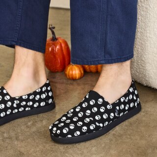 Men's Alp FWD in black glow in the dark Halloween skulls shown.
