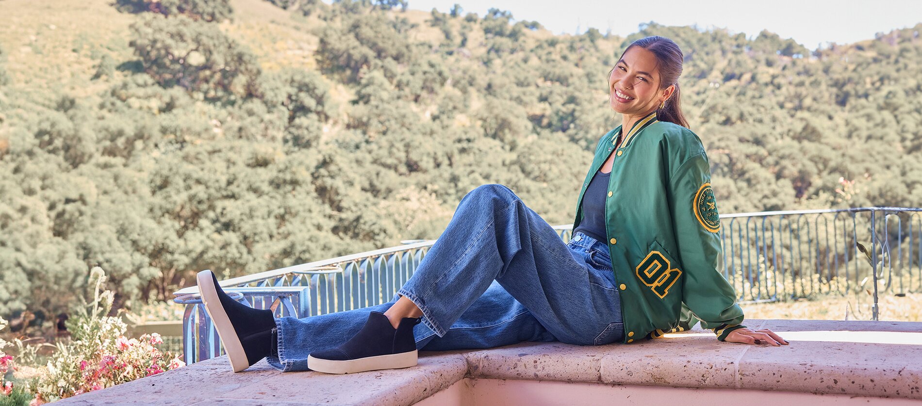 Model wearing Verona Mid Platform Sneaker.