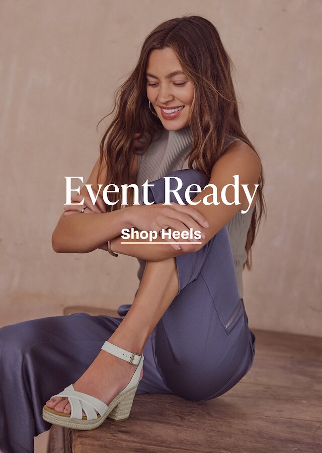 Event Ready. Shop Heels. Model wearing women's Majorca Rope Strappy Platform Sandal in light sand leather shown.