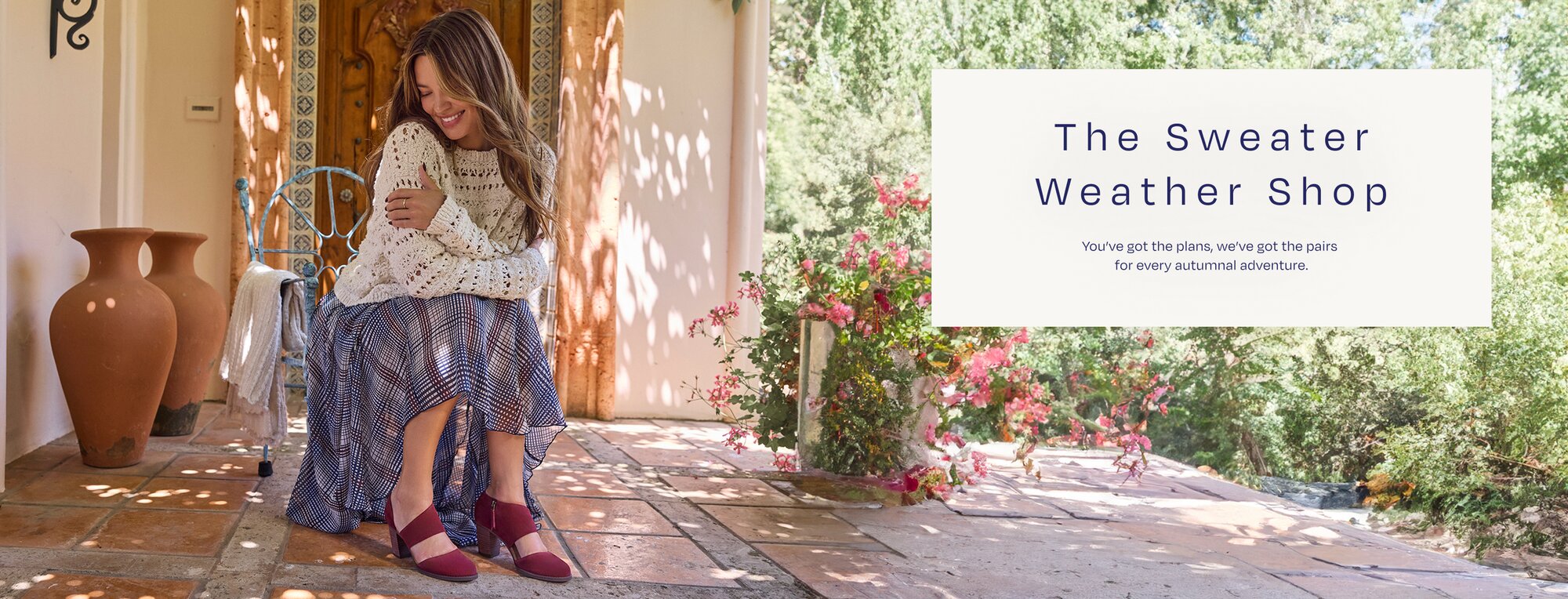 The Sweater Weather Shop. You've got the plans, we've got the pairs for every autumnal adventure. The Milan Heel shown.
