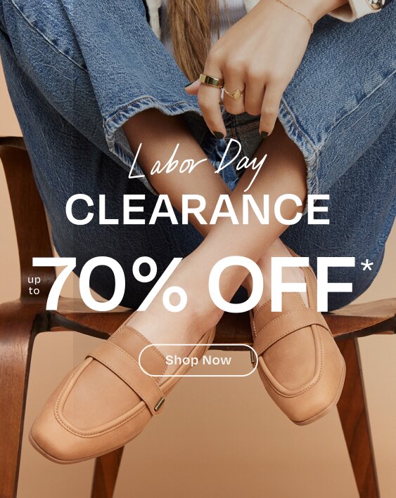Labor Day Clearance. Up to 70% Off*. Shop Now. Model wearing Lynette Loafer in brown leather shown.