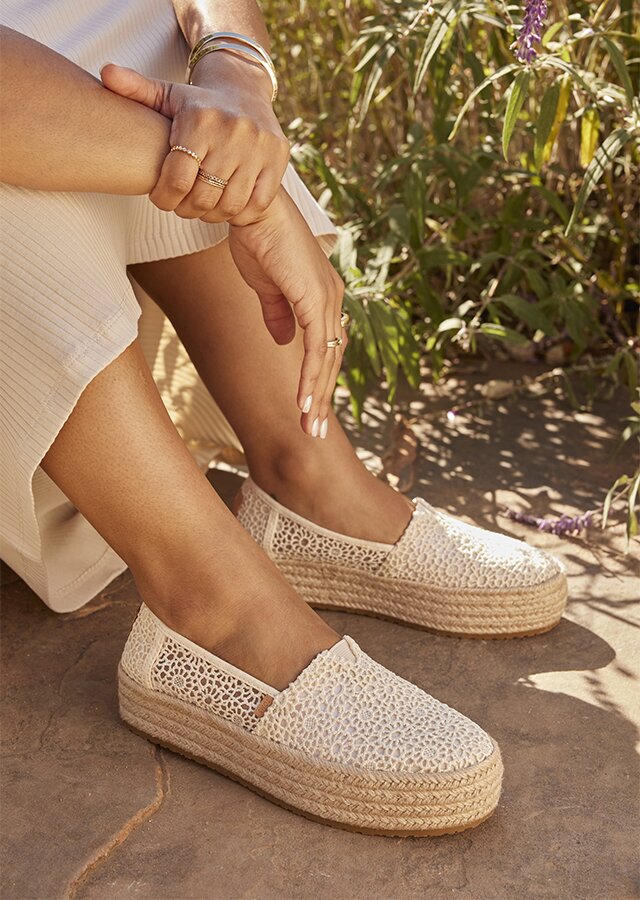 Espadrille in Moroccan Crochet Natural colorway shown.