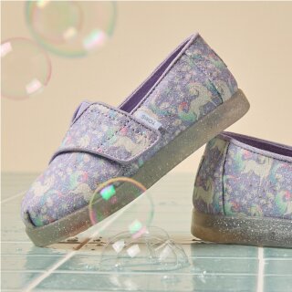 Kids' Alpargata Classic Unicorn in misty lilac iridescent unicorn shown.