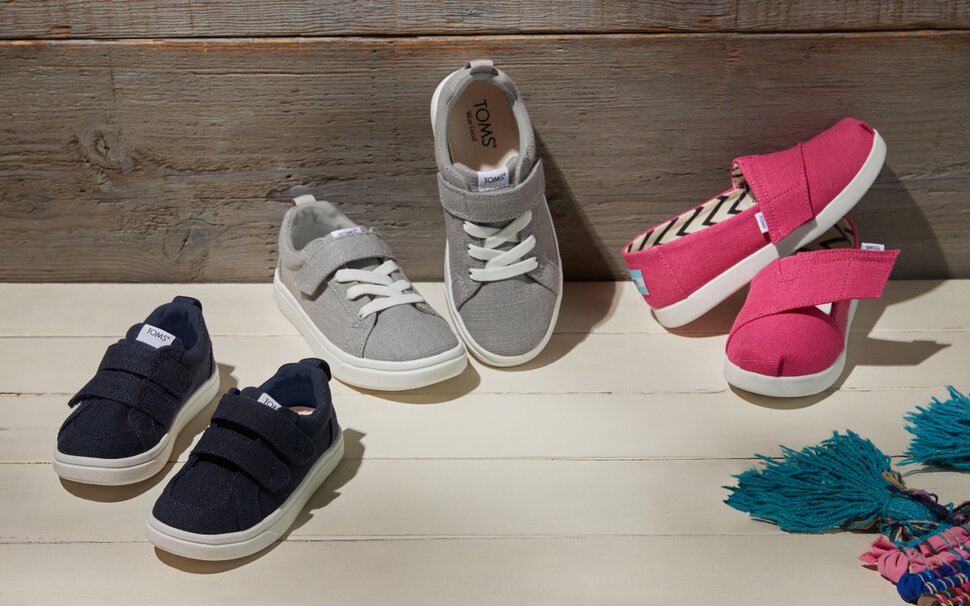 Kids' various sneakers in various colors shown.