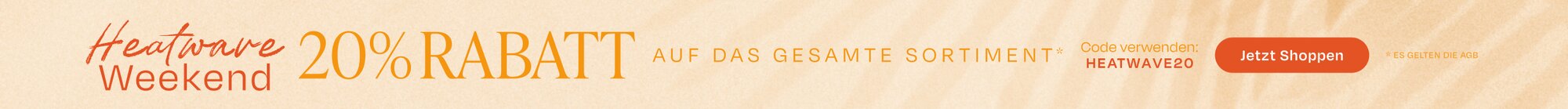 Die Sonne scheint und die Rabatte sprudeln: Nur dieses Wochenende – sichere dir deine Sommer-Favoriten wie Sandalen und unsere legendären Espadrilles zum heißen Preis! 20 % RABATT AUF ALLES* Code verwenden:  HEATWAVE20