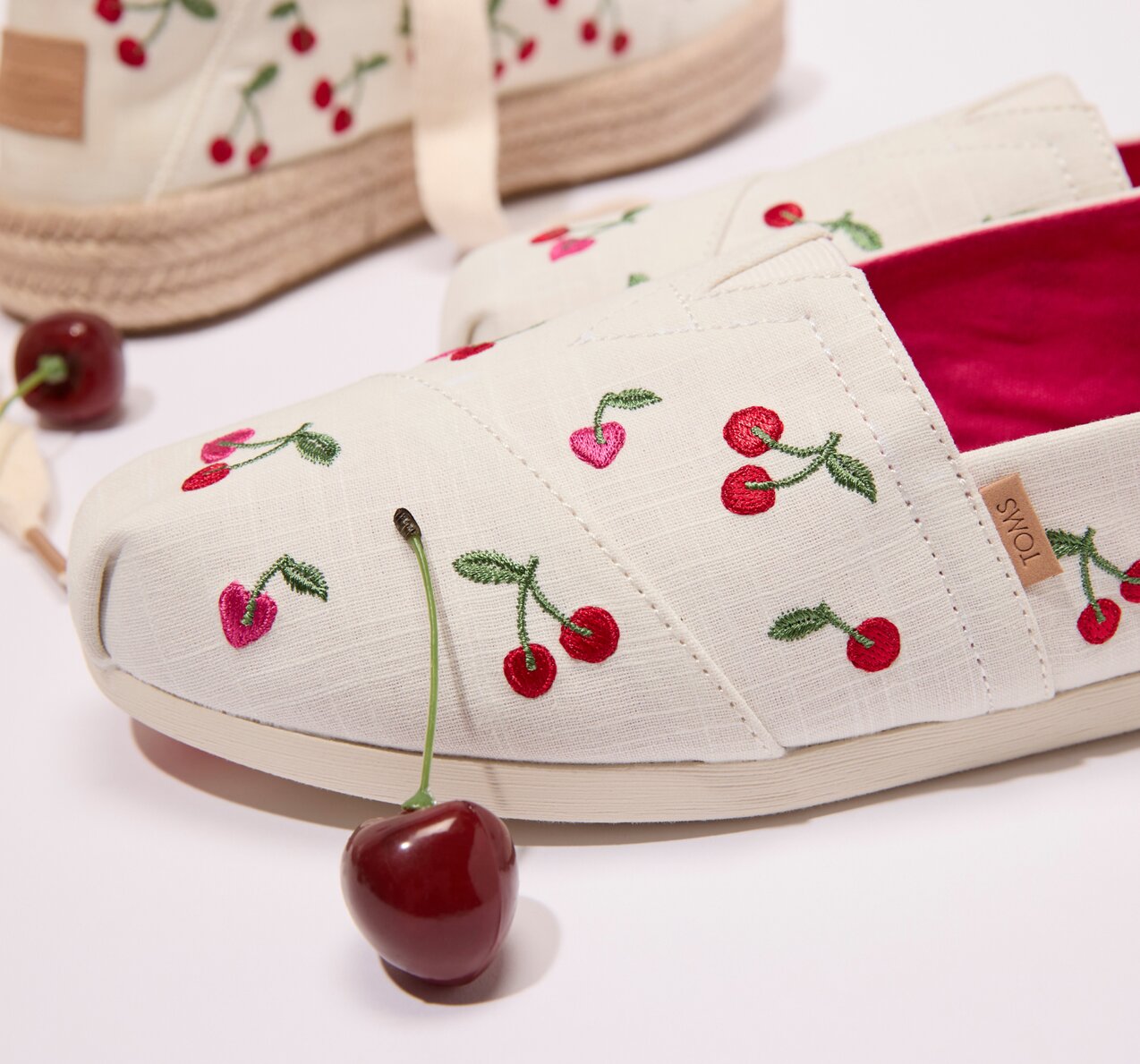 Women's Alpargata Classic in Cherry Embroidery shown.