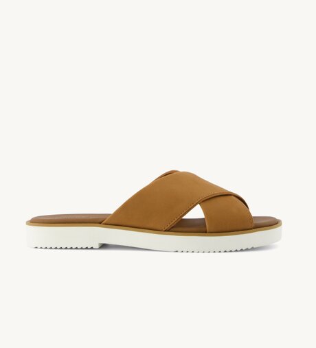 Mae Crossover Slide Sandal shown.