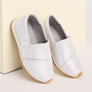 Kids' Resident Plus Sneaker in silver metallic twill shown.