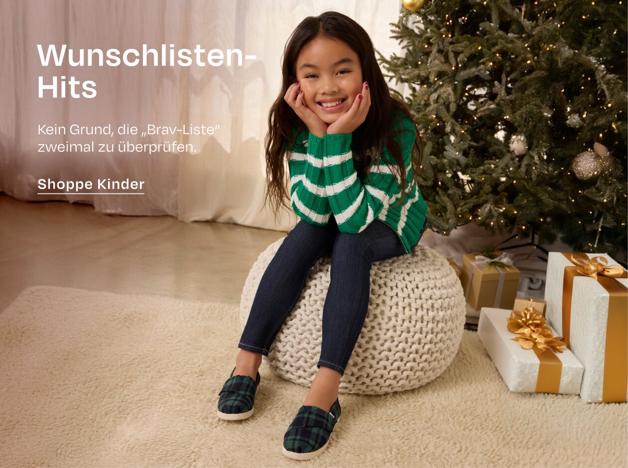 Wunschlisten-Hits Kein Grund, die „Brav-Liste“ zweimal zu überprüfen. Shoppe Kinder Model in karierten Alpargatas.