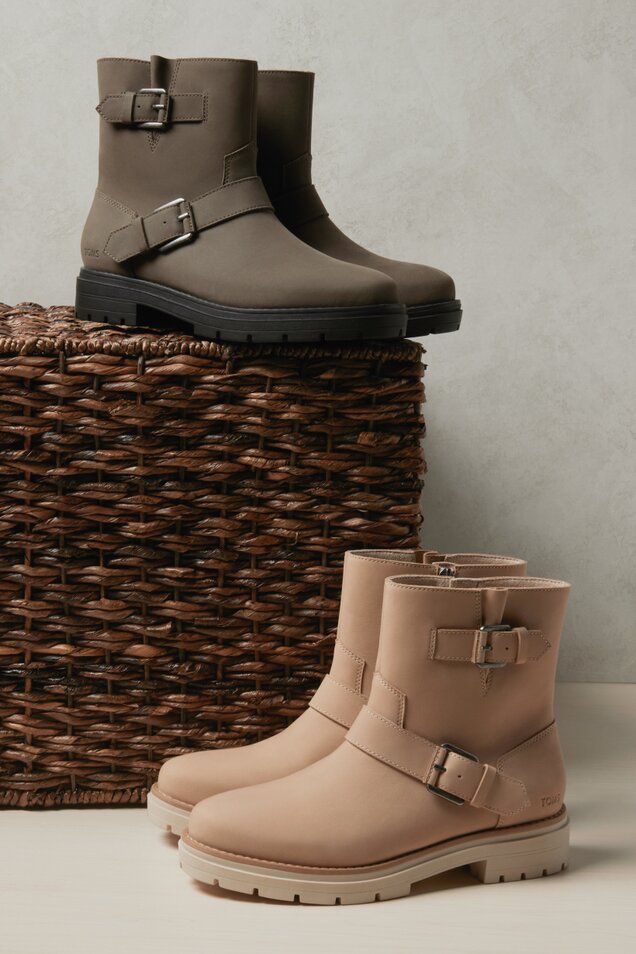 Women's Ionie Moto Boot in various colors shown.