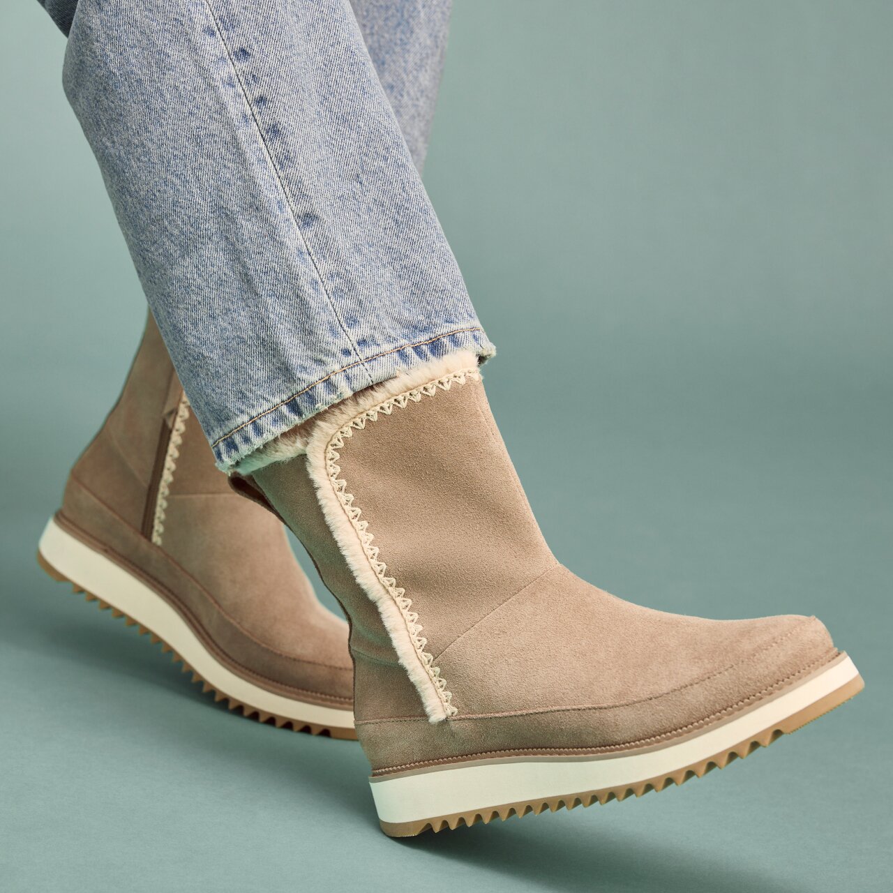 Women's Bergen Boot in water resistant dune suede shown.