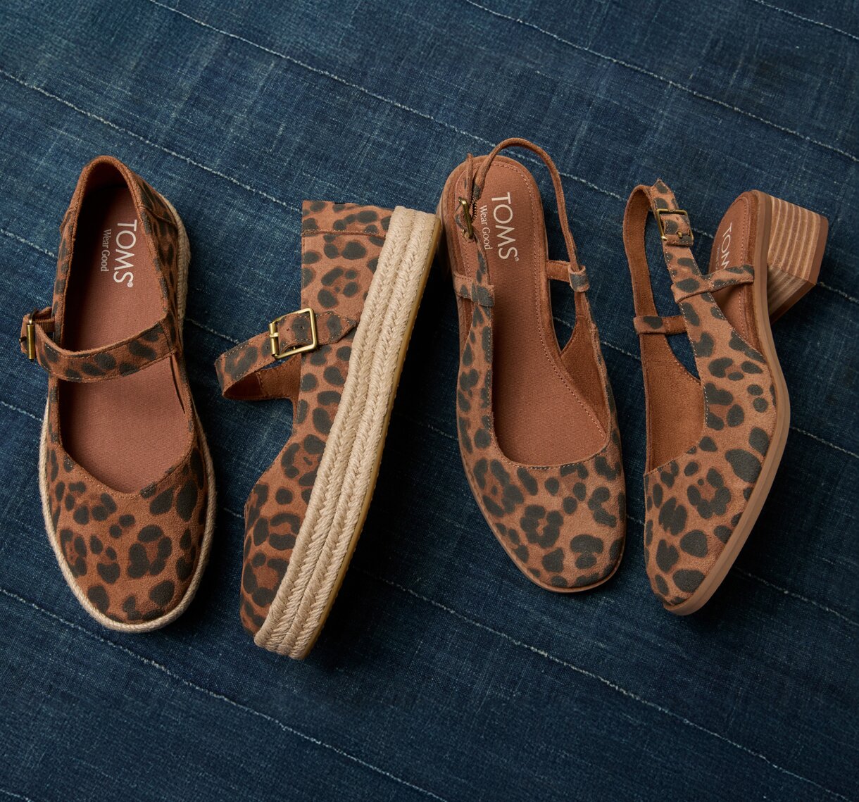 Carolina Mary Jane en Jaclyn Slingback in Camel Leopard Suede