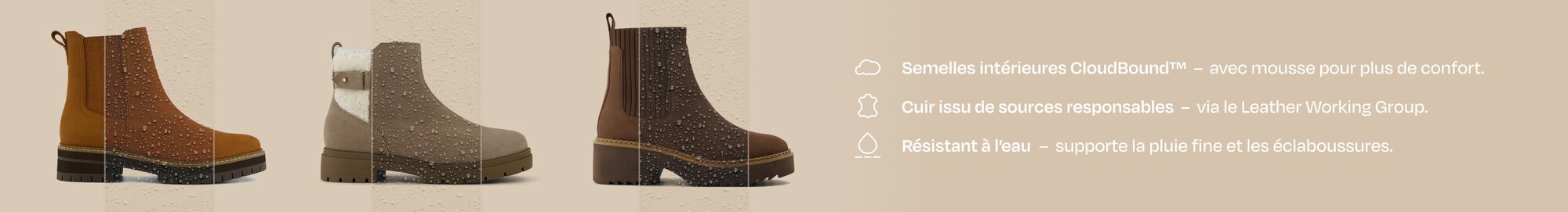 Discover your perfect pair for the rainy weather! Shop water-resistant shoes.