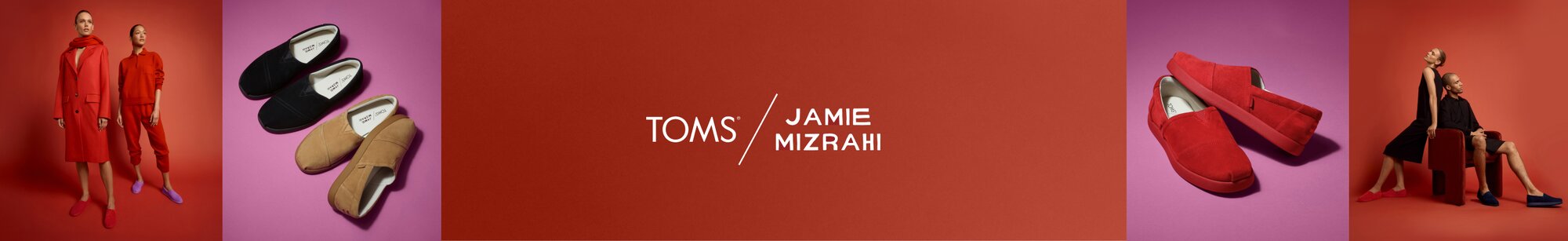 Models wearing TOMS x Jamie Mizrahi Alpargatas shown. TOMS / Jamie Mizrahi.