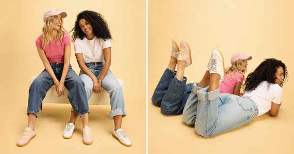 Models wearing the Collins Casual Lace-Up Sneaker shown.