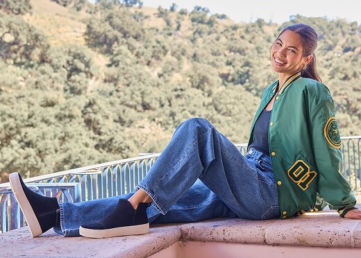 Model wearing Verona Mid Platform Sneaker.