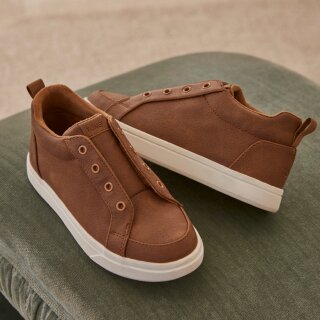 Kids' Cruz Mid Toddler Slip On Shoe in toffee microsuede.