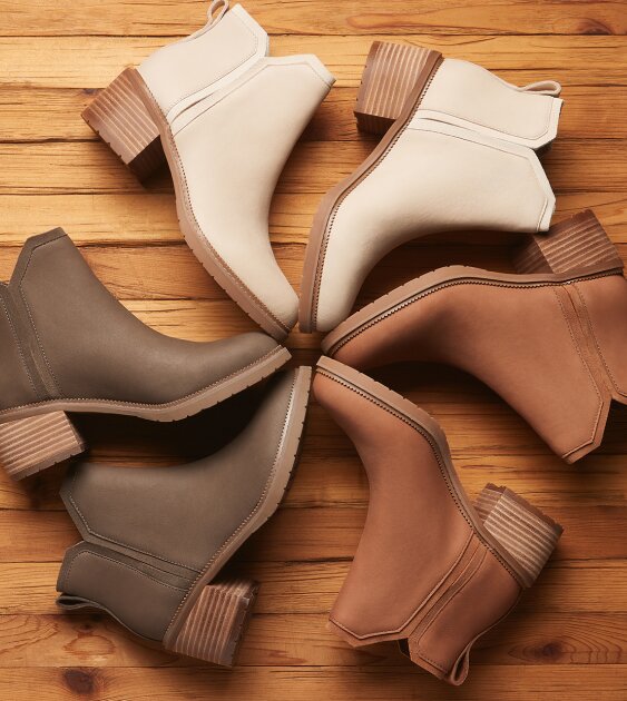 Women's Hailey Ankle Boot in various colors shown.