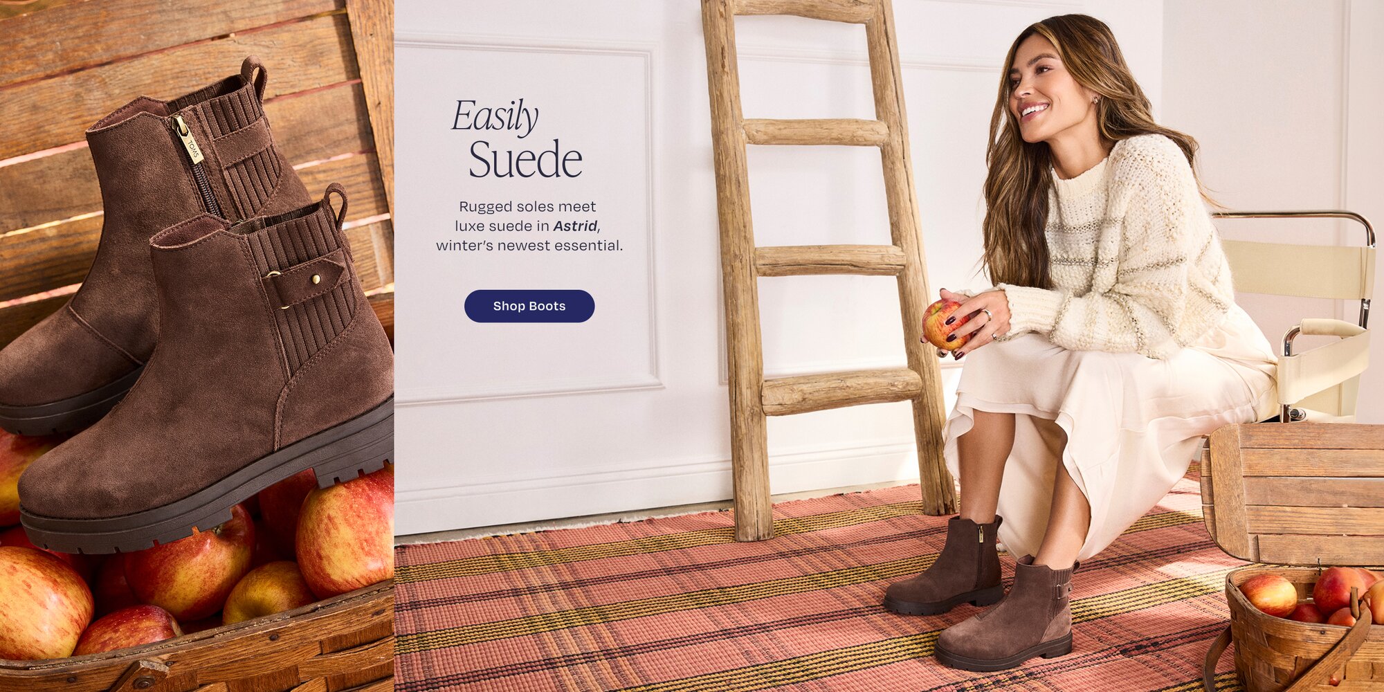 Easily Suede. Rugged soles meet luxe suede in Astrid, winter's newest essential. Shop Boots. Astrid Boot in oak brown suede.