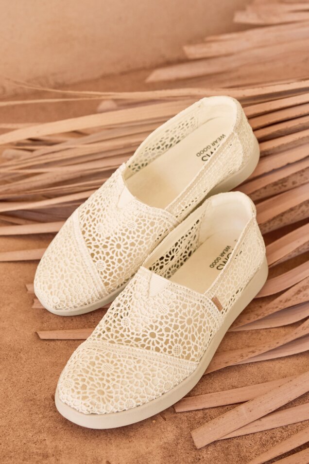 The Alpargata Plus - the most comfortable shoe we've ever made, featuring a roomy fit, metallic champagne suede uppers and custom CloudBound™ insoles that feel light and airy on your feet. See the world in the shoe designed to leave an impact.