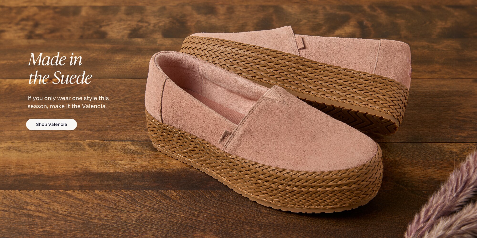 Made in the Suede. If you only wear one style this season, make it the Valencia. Shop Valencia. Women's Valencia Platform Espadrille in pink café crème heritage canvas shown.