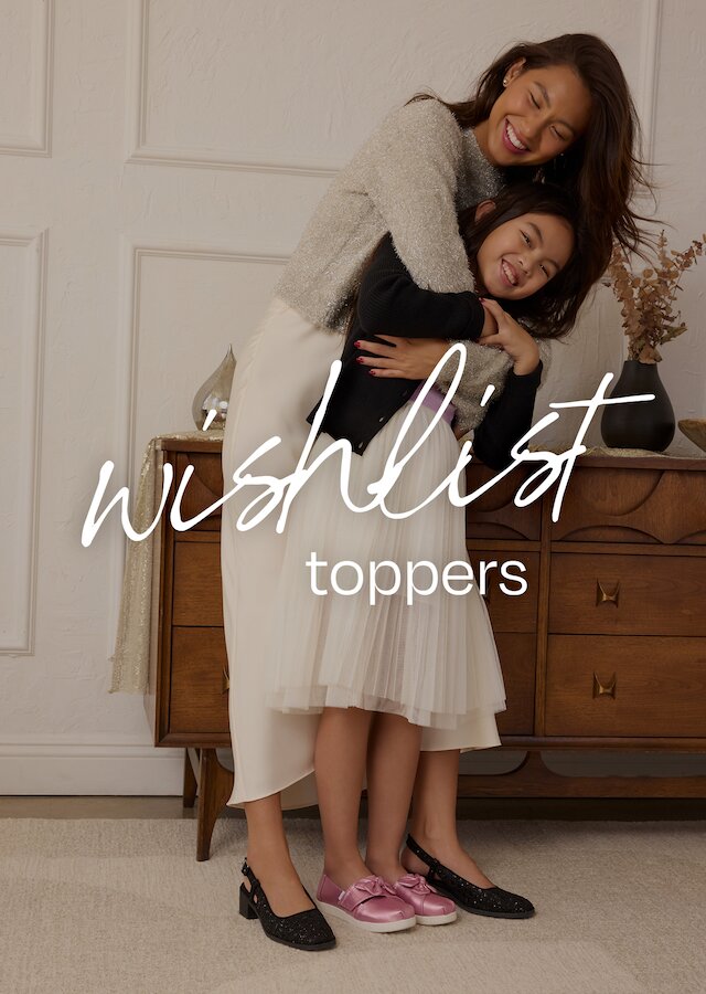 wishlist toppers. Alpargata Classic Kids Shoe in rose pink metallic twill with bow shown.