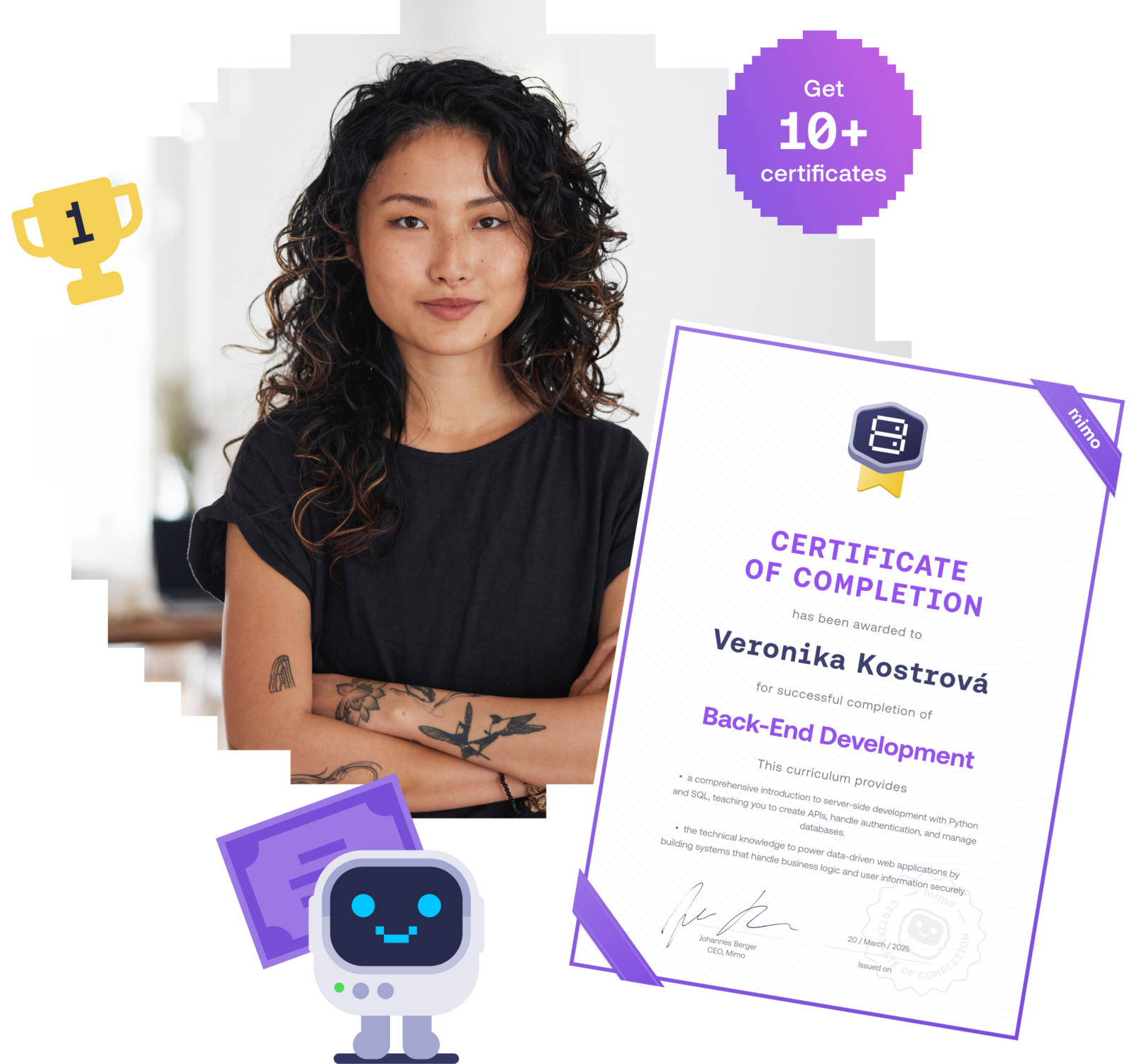 Smiling man with dreadlocks wearing a plaid shirt, using a MacBook at an outdoor café with a drink nearby.