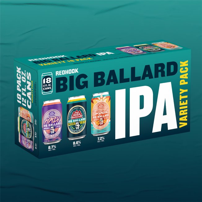 Redhook Big Ballard IPA Variety Pack packaging on blue background