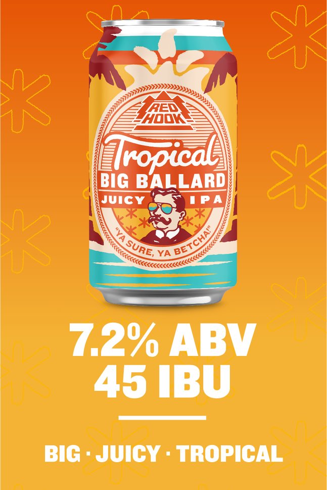 Variety pack can of Redhook Tropical Big Ballard Juicy IPA. 
