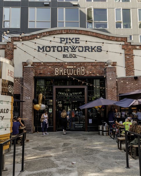  

Historical Seattle Building is now being used as an event space for Redhook Brewlab. 