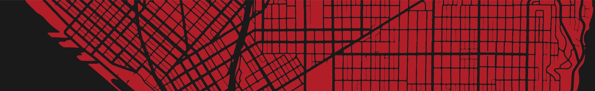 Red and Black city map outline. 