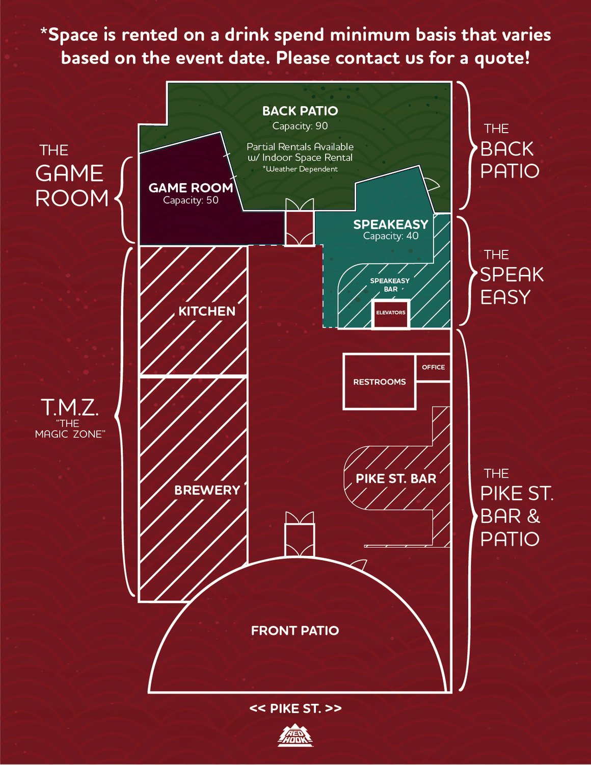 Redhook Brewlab venue floorplan. 