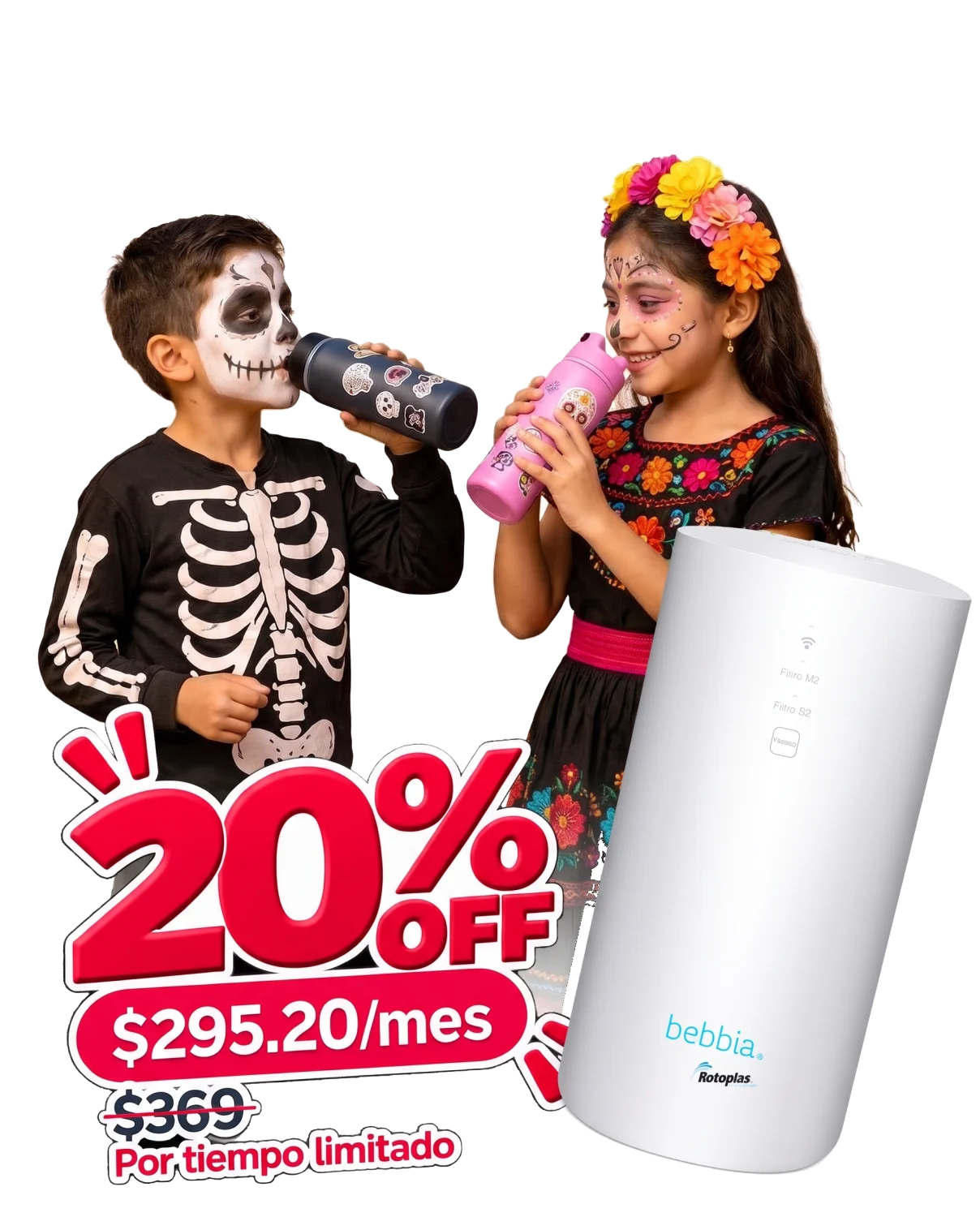 Purificador bebbia Smart instalado en casa. 20% de descuento: $295.20 al mes los primeros 8 meses, antes $369