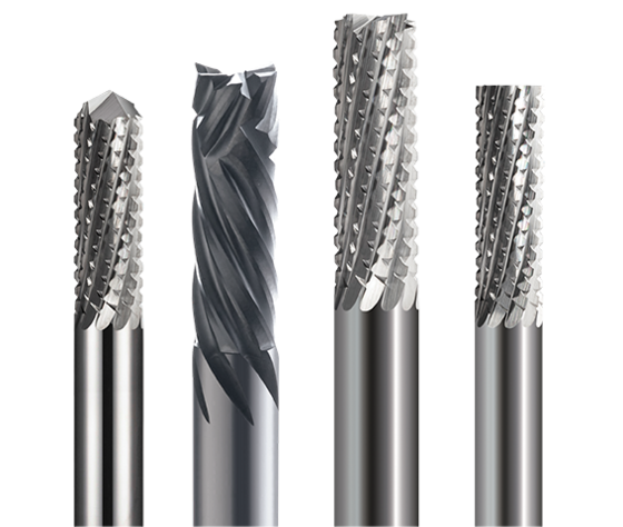 Four high-performance routers designed for ferrous and non-ferrous machining operations. A few of them are coated to offer various features like extended tool life and reduced temp during machining.