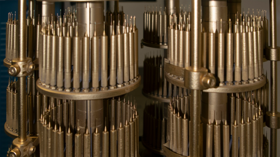 End Mill in the processes of being hard coated