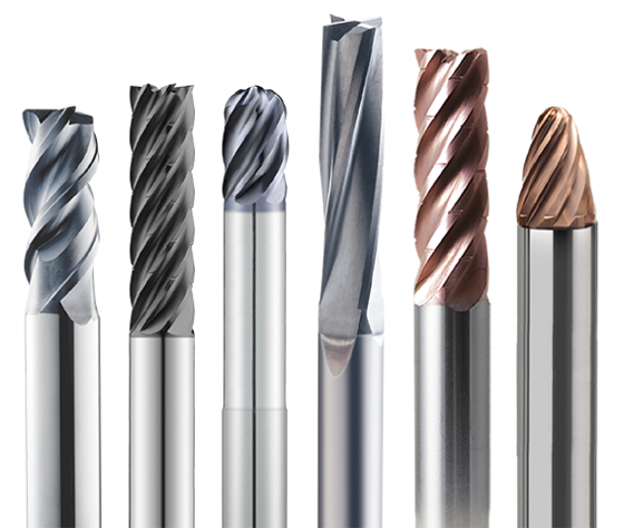 Wide range of high-performance and specialized end mills for high material removal rates in stainless steel, aluminum, alloys, steel, and other alloys and high-temp alloys