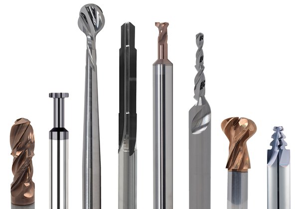 Custom Tool Solutions Display with various end mills and drill options