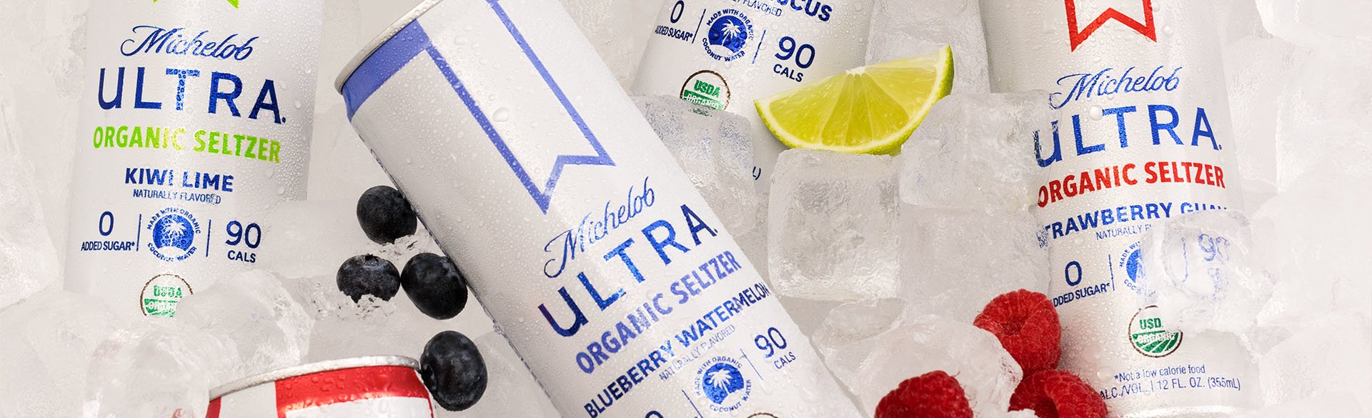 This is the main background for the Michelob Ultra Organic Seltzer Coconut Water Collection