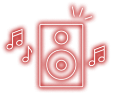 Neon Music box and notes
