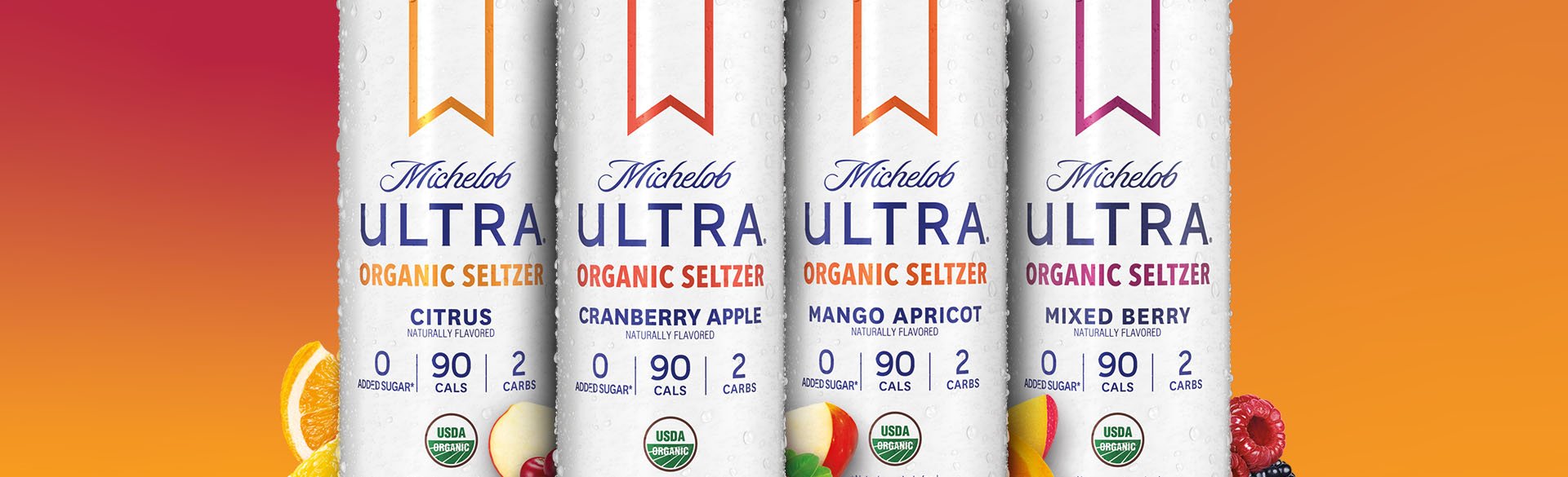This is the main background for the Michelob Ultra Organic Seltzer Classic Collection