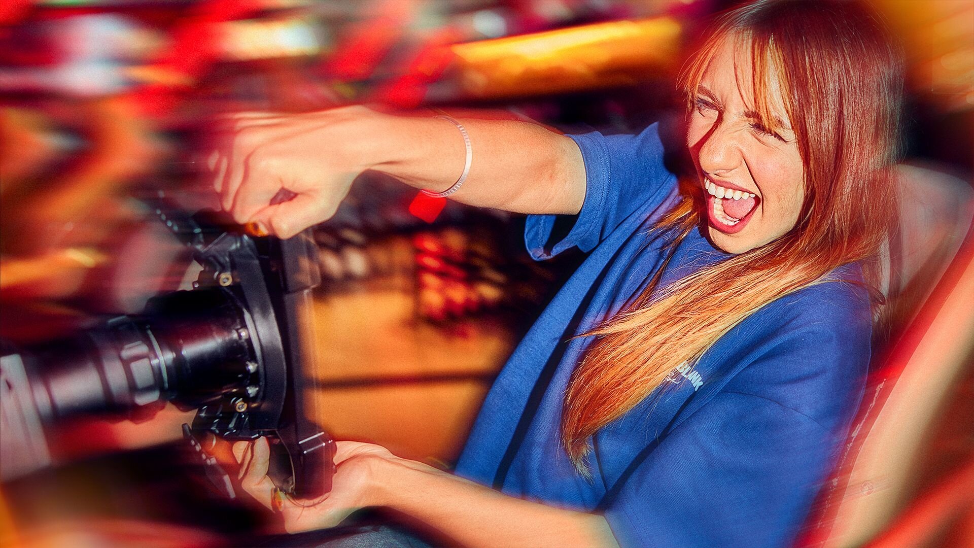 Guest enjoying sim racing at F1 Arcade