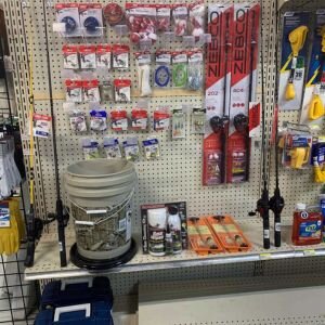 In-store fishing supplies