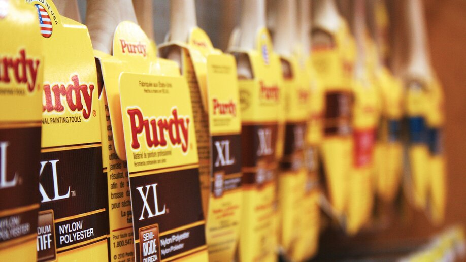 Purdy XL Paint Brushes Lined Up