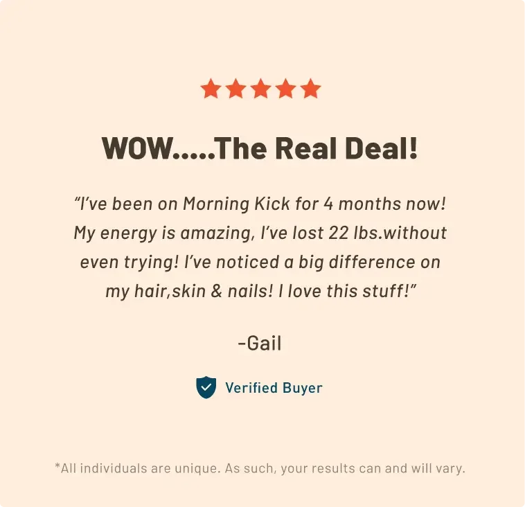 Featured customer review of Morning Kick