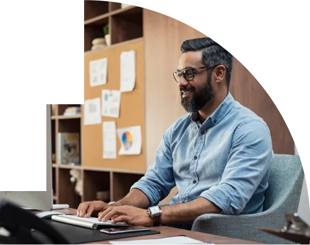 Guy typing on the computer