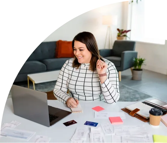 Women at computer self-study for CFP