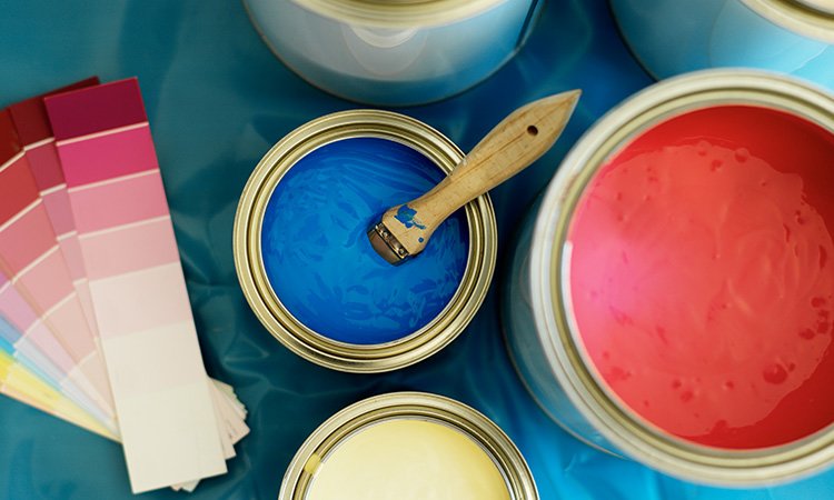 Paint Cans and Color Pallete