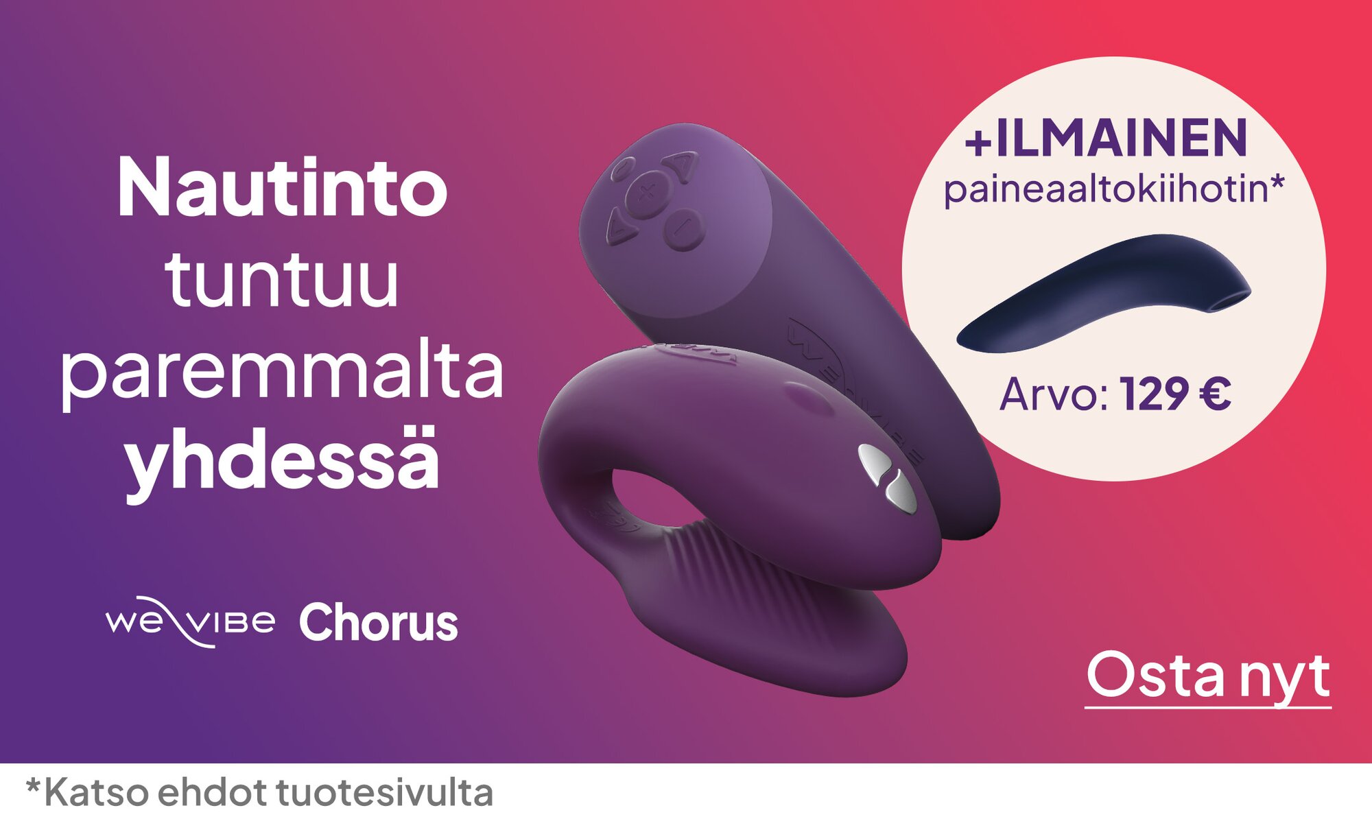 WeVibe Chorus + ilmainen paineaaltokiihotin