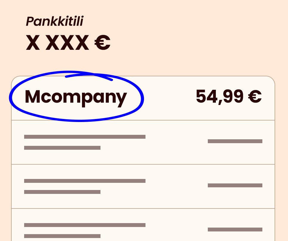 Miltä veloitus näyttää tiliotteellani?